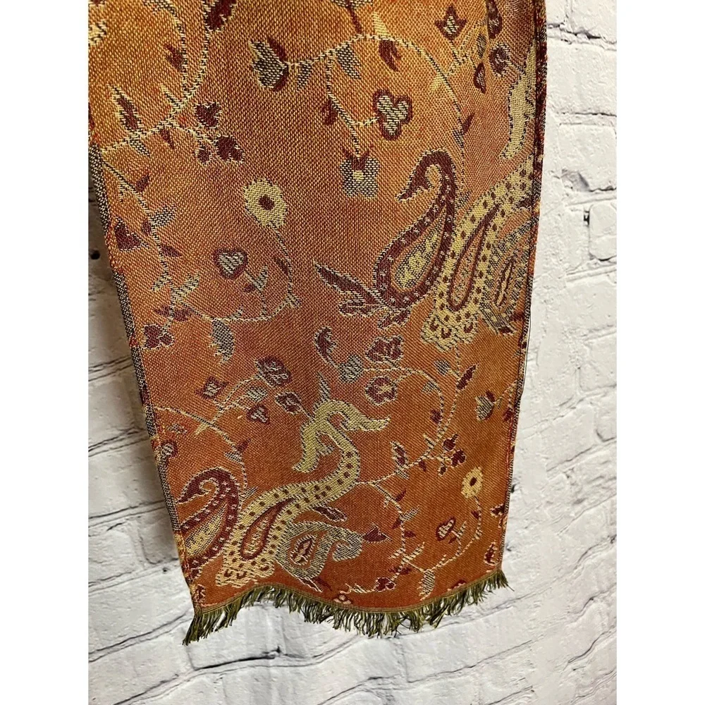 Paisley Viscose Brown Scarf